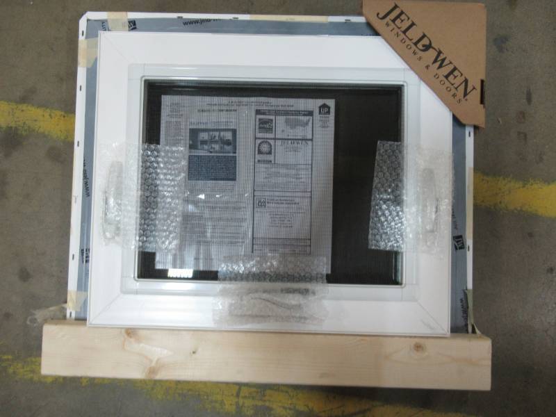 lot 42 image: Jeld-Wen 24 X 20 Box Brown Exterior, White Interior. With Screen.