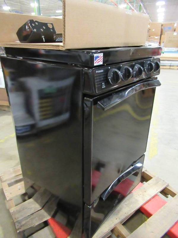 lot 68 image: Premier 20 in. 2.42 cu. ft. Battery Spark Ignition Gas Range in Black - DAMAGED