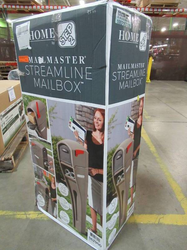 lot 87 image: Step 2 Mail Master Streamline Mocha OverPost Mounted Plastic Mailbox, Model 562900