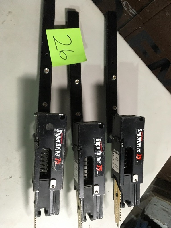 lot 26 image: Lot of 3 Grabber Super Drive Staplers Used in working conditions