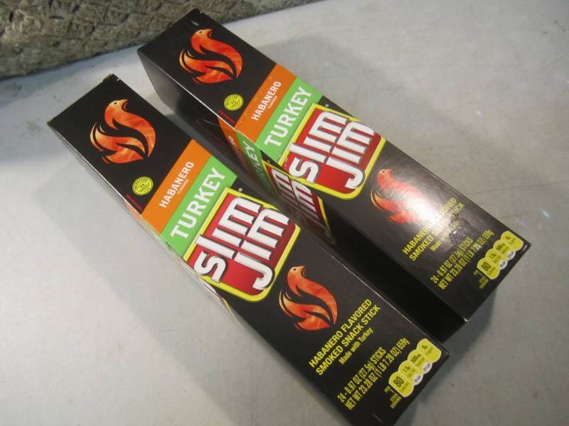 lot 107 image: 2 Box of 24 each Slim Jim Snack Sti...