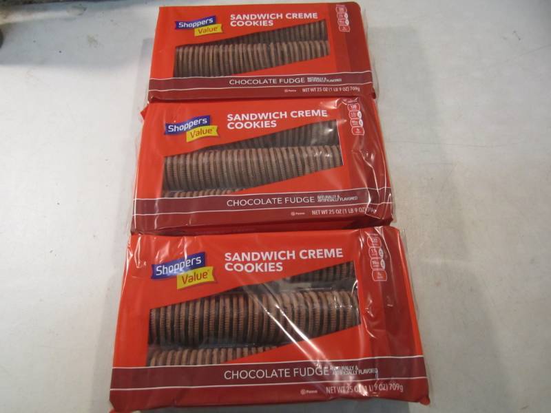 lot 119 image: 3 Packs of Sandwich Creme Cookies C...