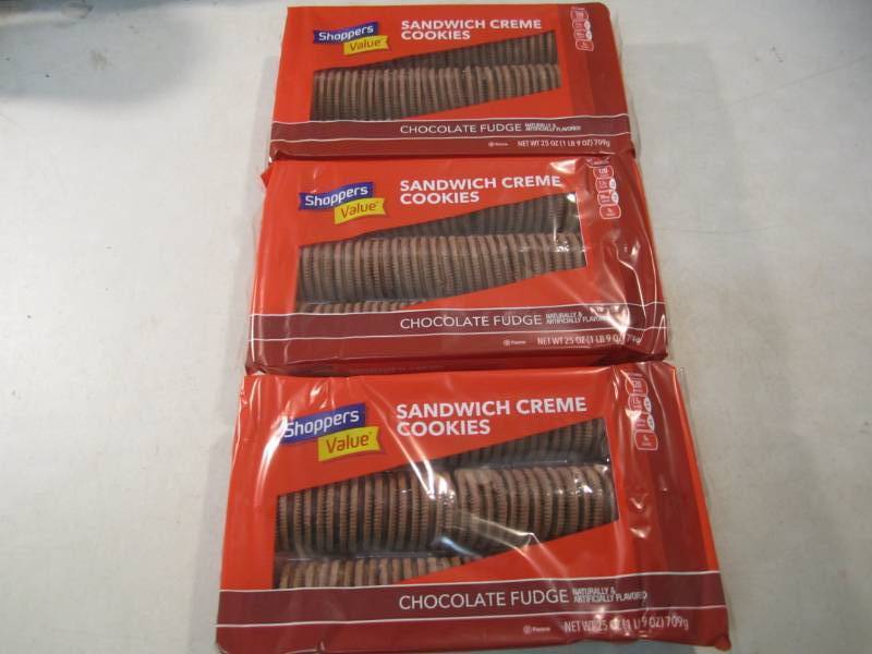 lot 120 image: 3 Packs of Sandwich Creme Cookies C...