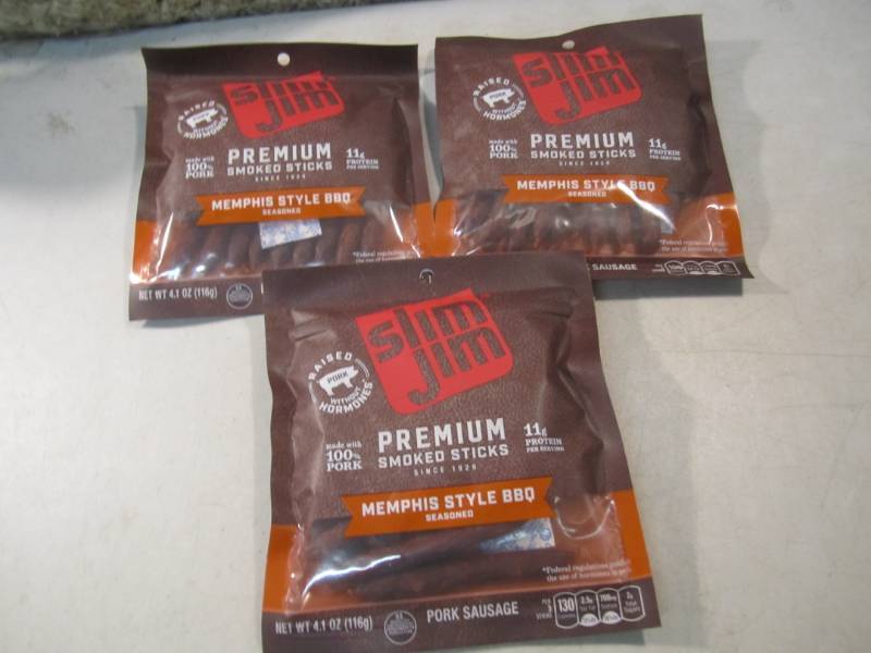 lot 148 image: 3 Bags of Slim Jim Premium Smoked S...