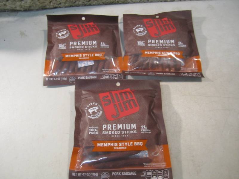 lot 149 image: 3 Bags of Slim Jim Premium Smoked S...