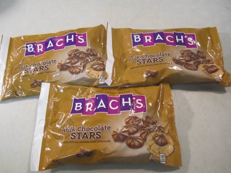 lot 182 image: 3 Bags of Brachs Milk Chocolate Sta...