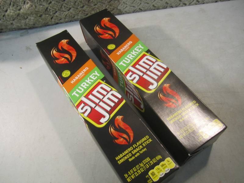 lot 184 image: 2 Box of 24 each Slim Jim Snack Sti...