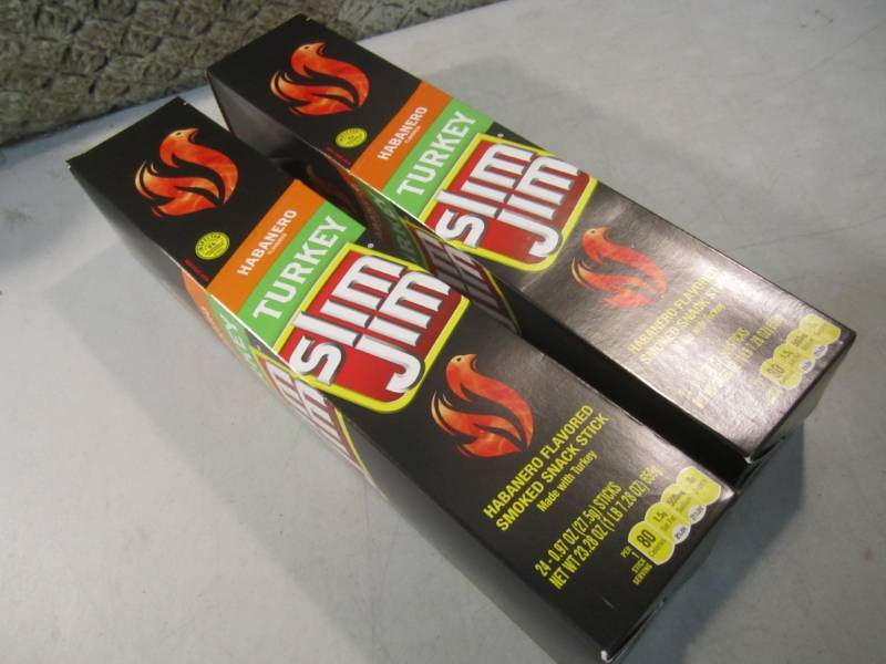 lot 185 image: 2 Box of 24 each Slim Jim Snack Sti...