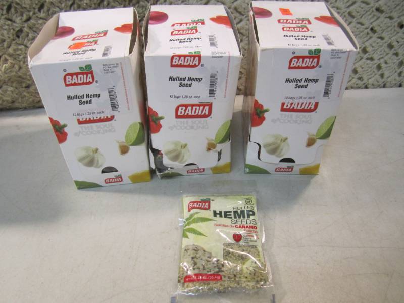 lot 231 image: 3 Boxes of Hulled Hemp Seed 12 bags...