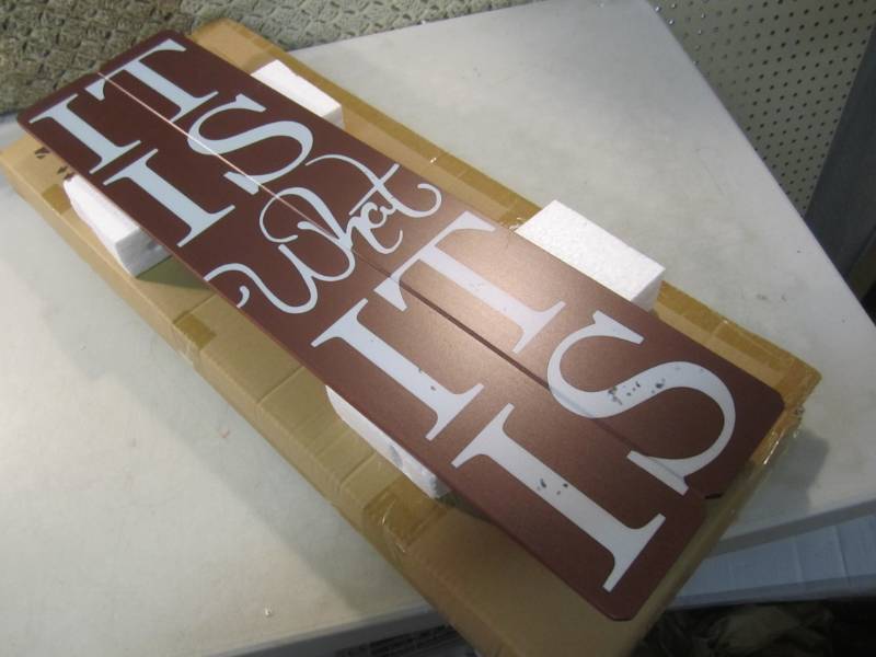 lot 246 image: It Is What It Is Wood Wall Plaque 3...