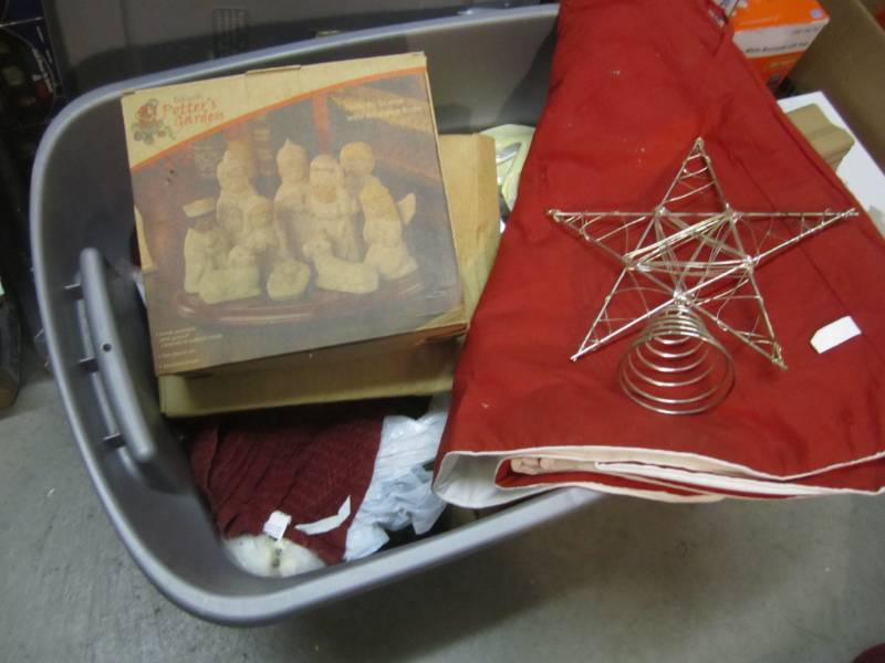 lot 263 image: Tote with Lid Full of Misc Christma...