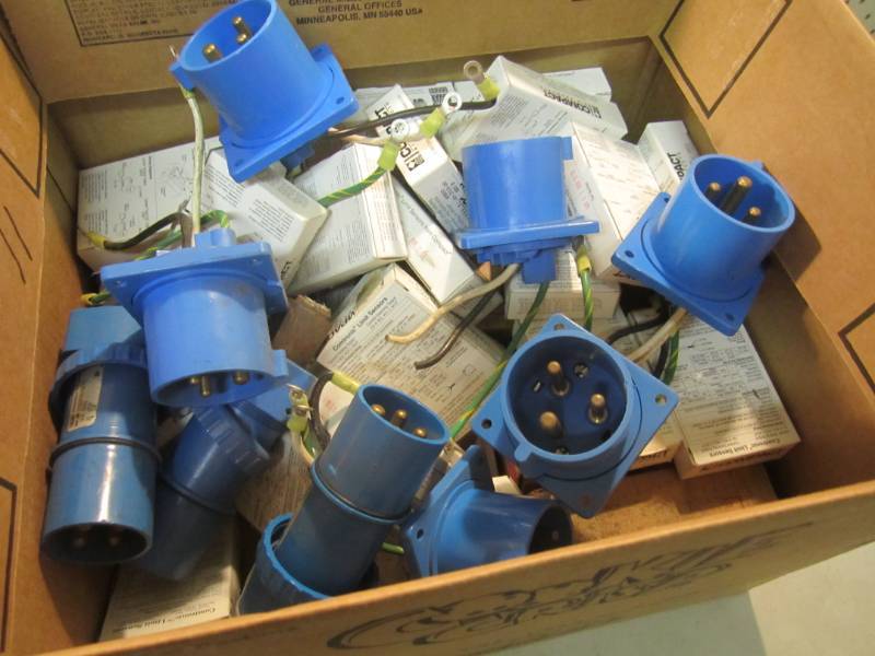lot 265 image: Box of Misc Electrical Sockets and ...