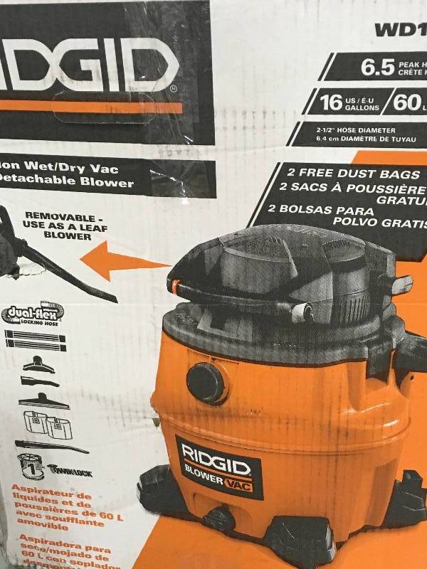 lot 3 image: RIDGID WD1681 16 Gal. 6.5-peak HP Wet Dry VAC With Detachable Blower