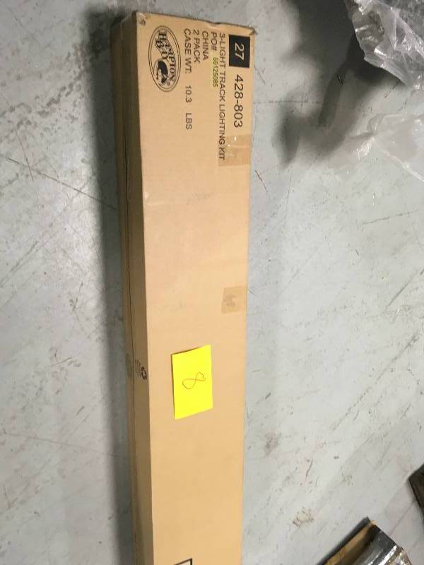 lot 8 image: Hampton Bay 3 Light Halogen Track Lighting Kit SKU # 428-803 White not used