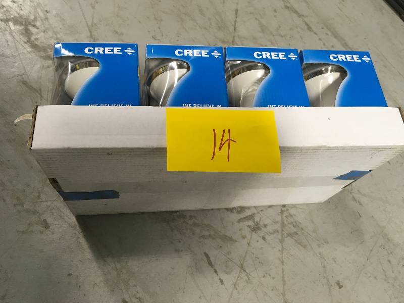 lot 14 image: LOT OF 4 Cree 65w Equivalent Soft White (2700k) Br30 Dimmable LED Light Bulb new
