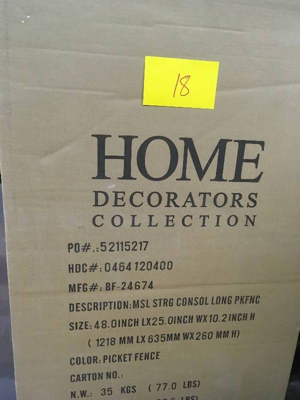 lot 18 image: Martha Stewart Living 42 in. W Picket Fence Craft Space Storage Console not used