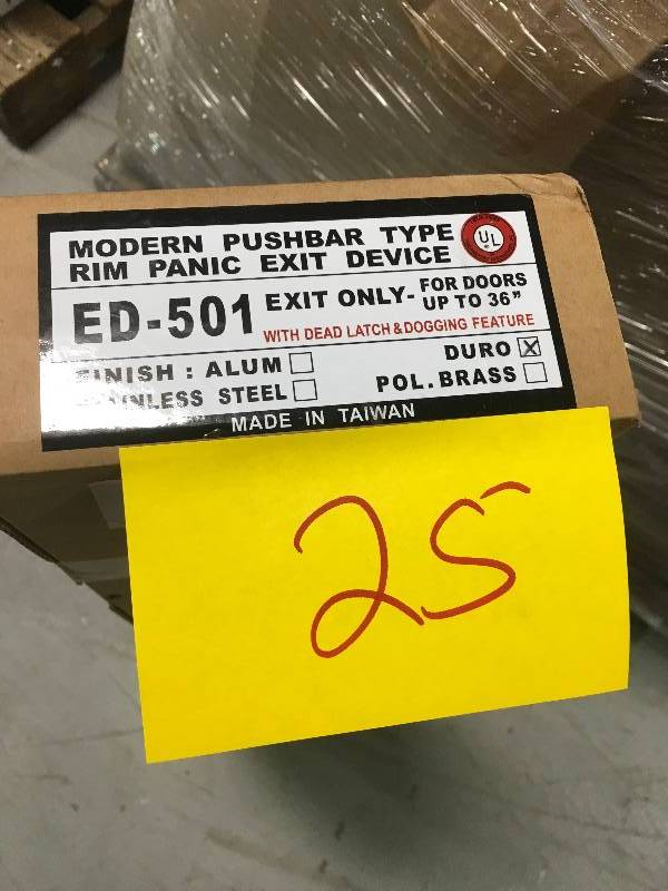 lot 25 image: Global Door Control ED-501  36 Panic Push Bar Exit Device DURO not used