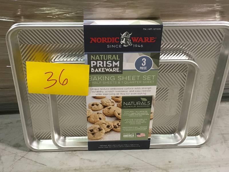 lot 36 image: Nordic Ware Naturals 3 Piece Baking Set not used