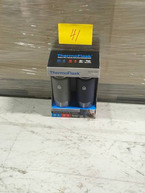 lot 41 image: ThermoFlask 24-Ounce Double Wall Vacuum Insulated Stainless Steel Water Bottles not used