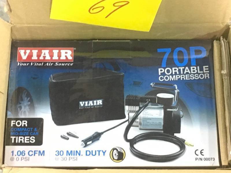 lot 69 image: Viair 00073 70P Heavy Duty Portable Compressor open box not used