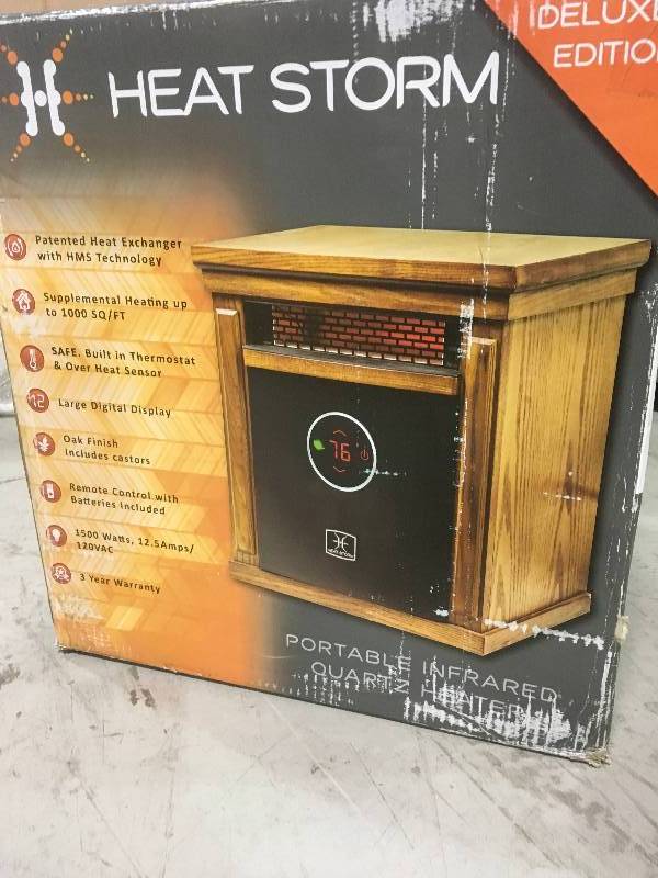 lot 81 image: Smithfield Classic 1,500-Watt Infrared Quartz Portable Heater w Digital Display in good conditions