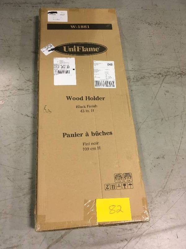 lot 82 image: Uniflame W-1881 Black 40-Inch Diameter Tubular Log Hoop open box not used