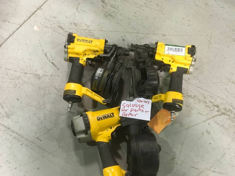 lot 89 image: DEWALT SALVAGE TOOLS NAILERS FOR PARTS OR REPAIR