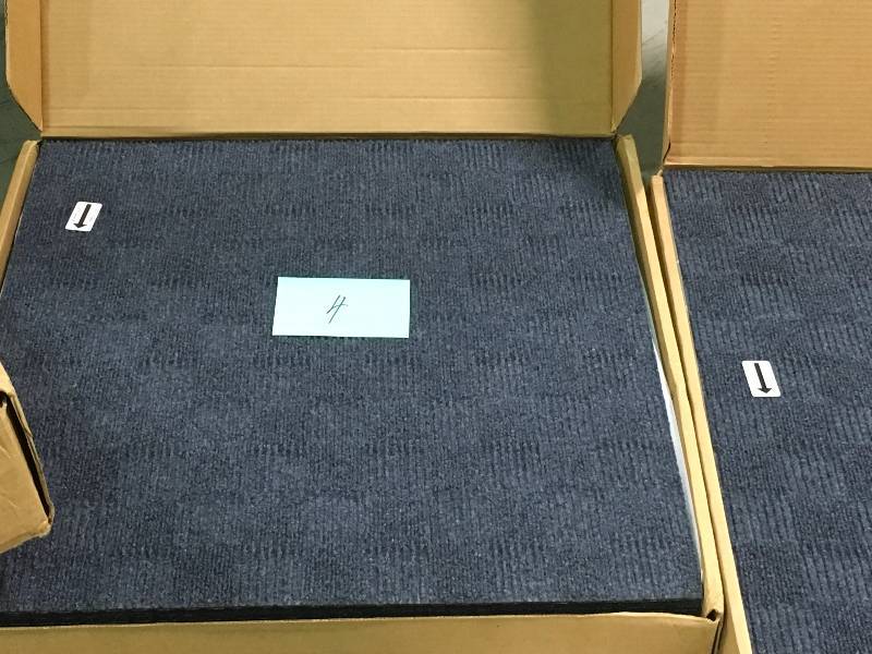 lot 4 image: 24x 24 Carpet Tile Peel and Place - Crochet (Ocean Blue) (60sq.ft.) 15 tiles  LOT OF 3 CASES New