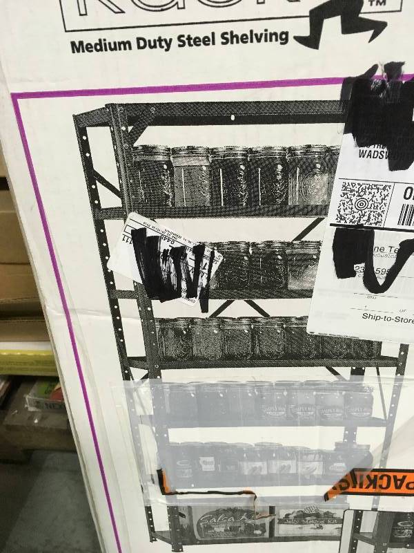 lot 48 image: Edsal HC30127 60 in. H x 30 in. W x 12 in. D Steel Canning Shelving Unit in Gray not used