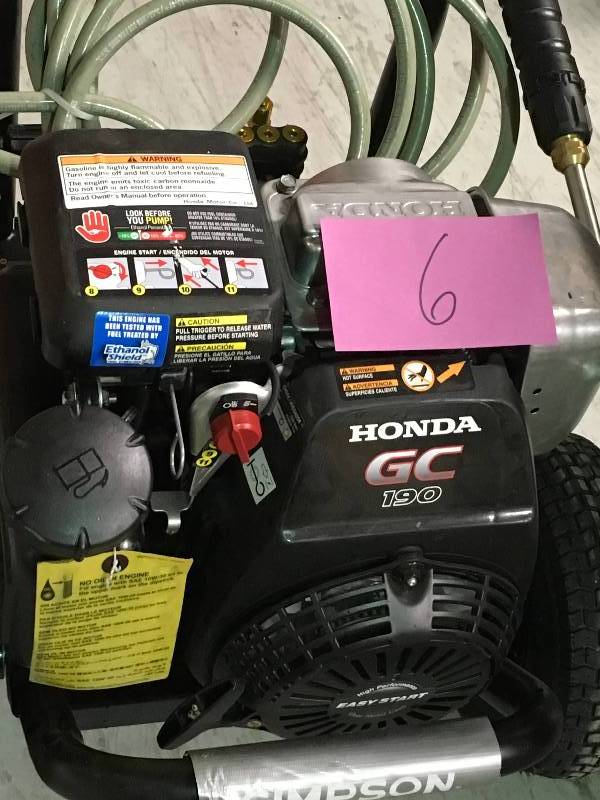 lot 6 image: SIMPSON 3200 PSI-Pressure Washer-Honda used in good condition