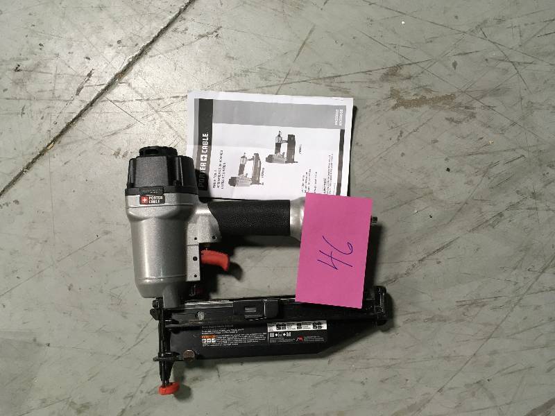 lot 46 image: Porter Cable  18-Gauge Pneumatic Brad Nailer open box in good condition