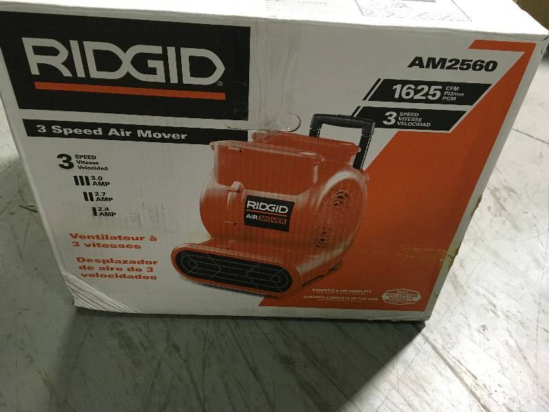 lot 53 image: RIDGID 1625 CFM Air Mover open box in good condition