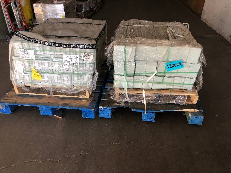 lot 109 image: LOT OF 2 PALLTES  MARAZZI Montagna Beachwood 6 in. x 36 in. Glazed Porcelain Floor and Wall Tile (14.50 sq. ft.  case) 48 CASES NOT USED