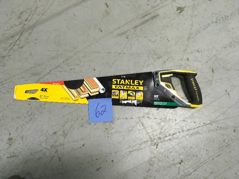 lot 62 image: Stanley Fatmax 25 in. Smooth-Tooth Hand Saw
