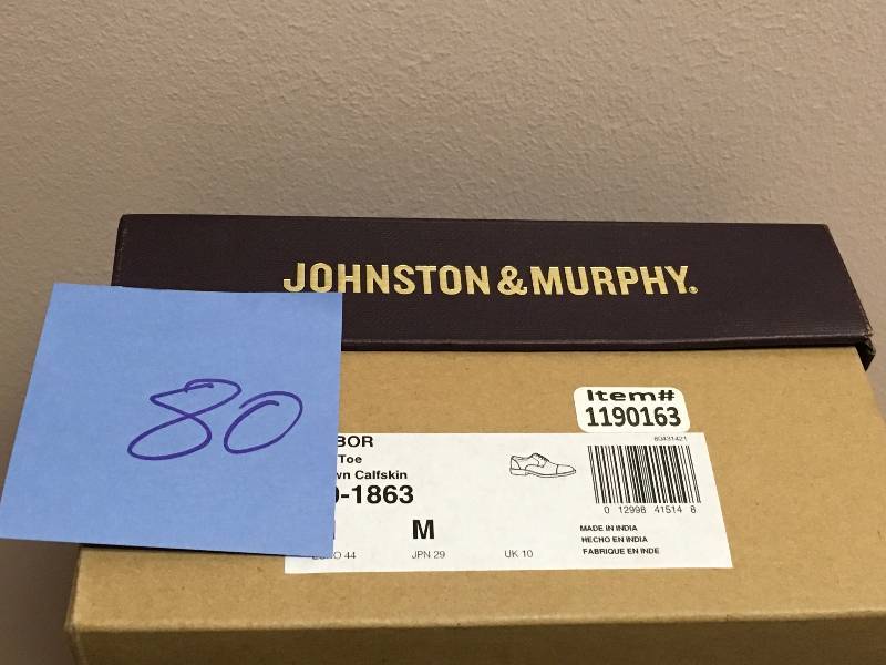 lot 80 image: Johnston Murphy Mens Tabor Cap Toe Oxfords Brown 11