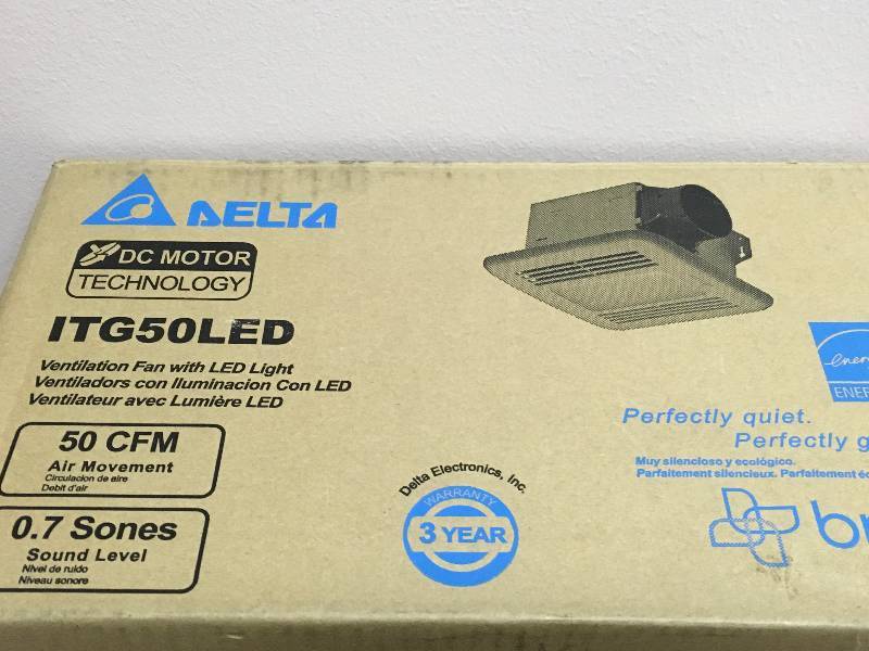 lot 83 image: Delta Breez Integrity Series 50 CFM Ceiling Bathroom Exhaust Fan not used