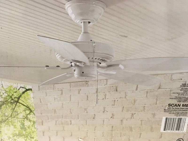 lot 84 image: Hampton Bay Gazebo II 42 in. IndoorOutdoor White Ceiling Fan