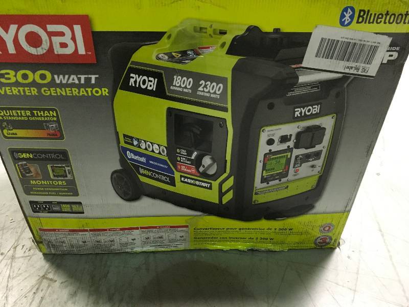 lot 6 image: RYOBI 2300 Starting Watt Inverter Generator open box in like new condition