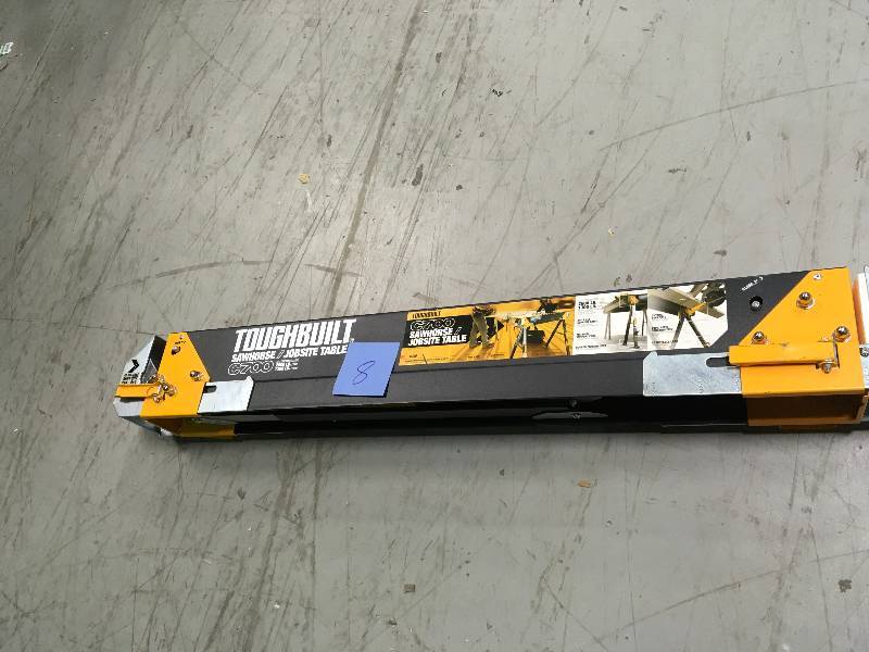 lot 8 image: TOUGHBUILT TB-C700 32 in. tall Adjustable Folding Sawhorse open box in like new condition