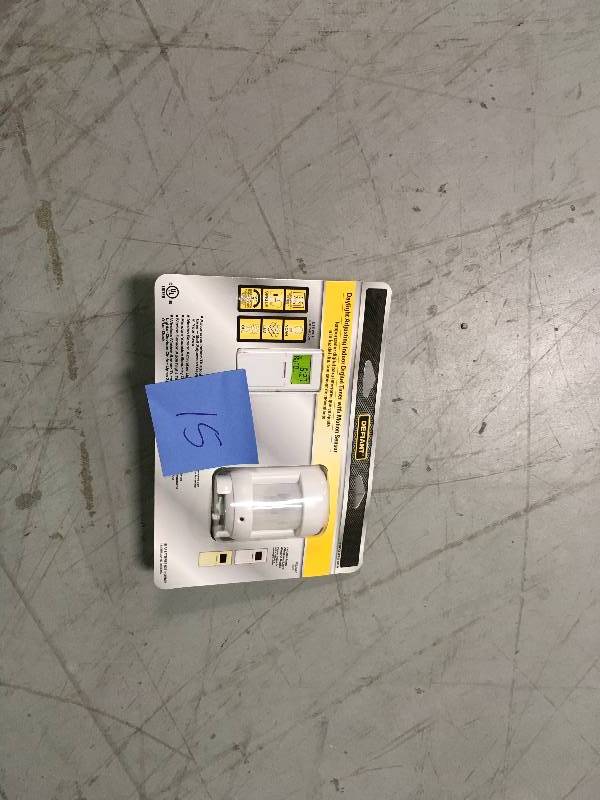 lot 15 image: Defiant 8 Amp 7-Day Indoor In-Wall SunSmart Digital Timer Switch with Motion Sensor, White new
