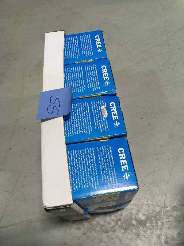 lot 55 image: Case of 4 Cree 65W Equivalent Soft White (2700K) BR30 Dimmable LED Light Bulb (3-Pack) new