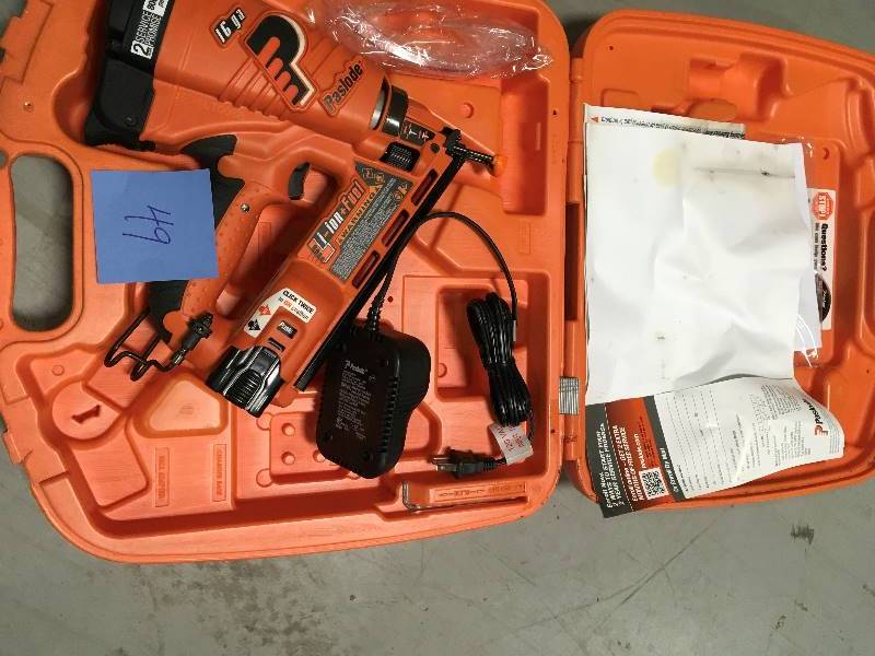 lot 49 image: Paslode Cordless 16-Gauge Angled Lithium-Ion Finish Nailer    Not Tested