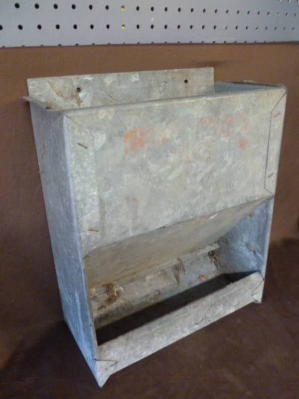 Vintage Galvanized Steel Feeder