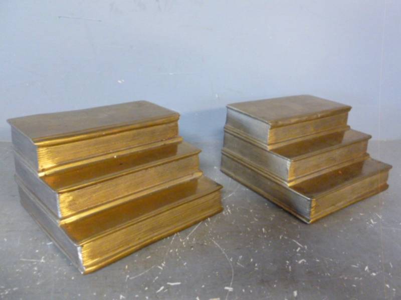 Vintage Cast Brass Bookends