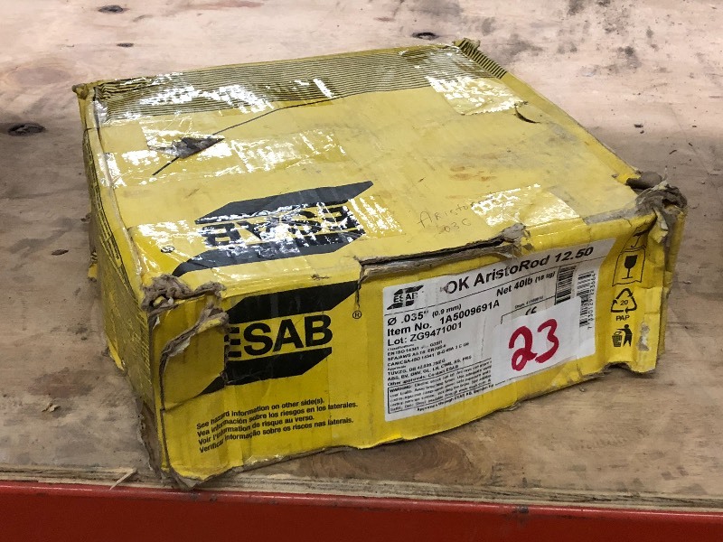 lot 23 image: Full 40# Spool Of ESAB .035 OK-Ari...