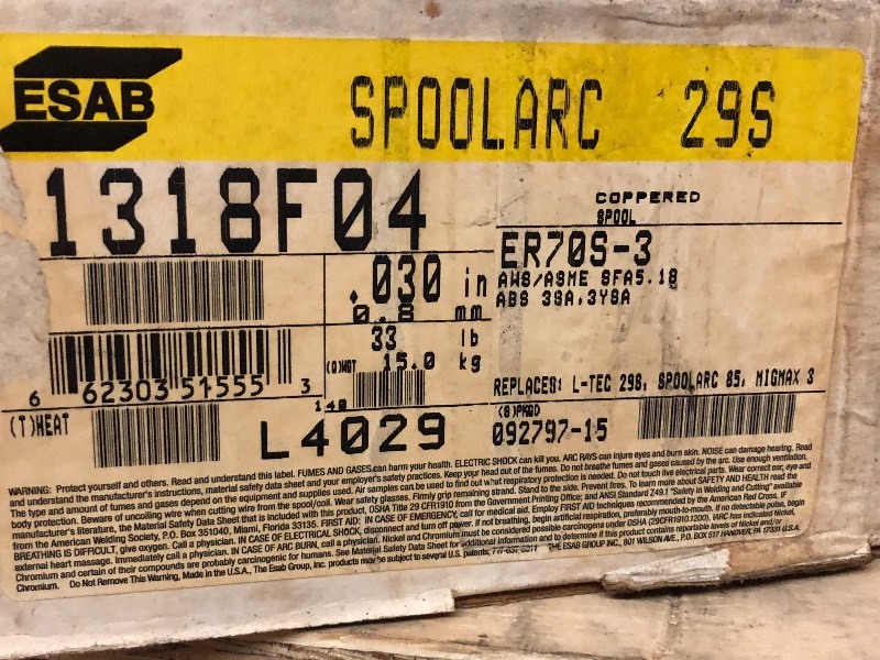 lot 33 image: Full 33# Spool Of ESAB .030 SpoolA...