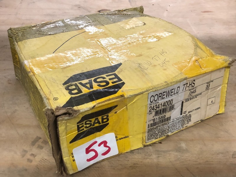 lot 53 image: Full 33# Spool Of ESAB .045 Corewe...
