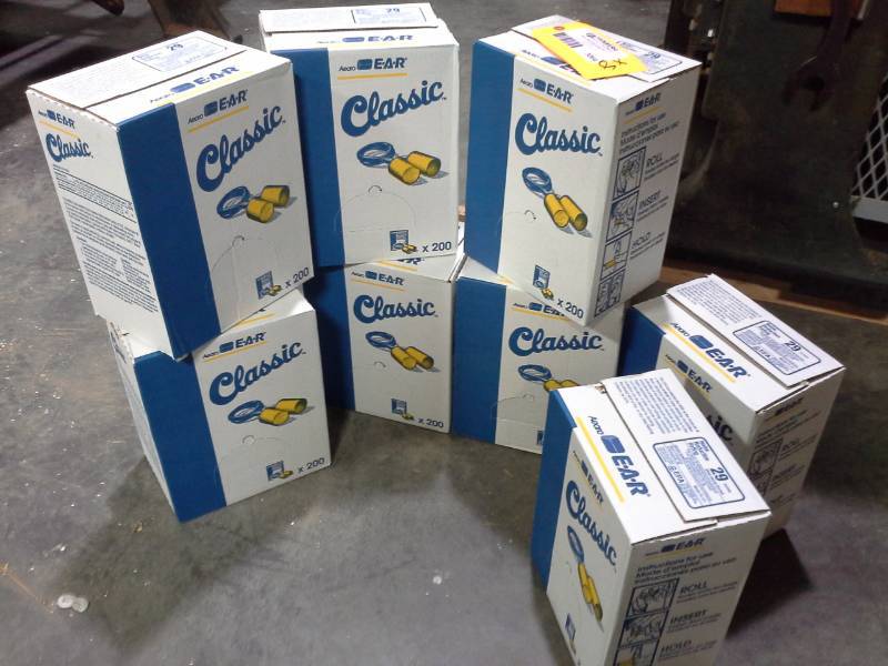 lot 3064 image: 8 Boxes of New Foam Earplugs with Cord