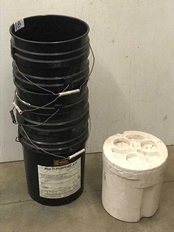 lot 18 image: (5) 5-Gallon Plastic Pales, Include...