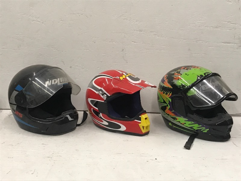 lot 42 image: Lot Of (3) Motocross  Snowmobile He...